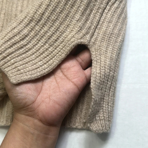 Madewell V Neck Ribbed Tipped Forest Wool Pullover Sweater Womens Size XSmall - Picture 9 of 10